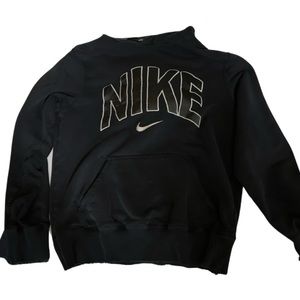 Vintage black Nike hoodie with satin logo